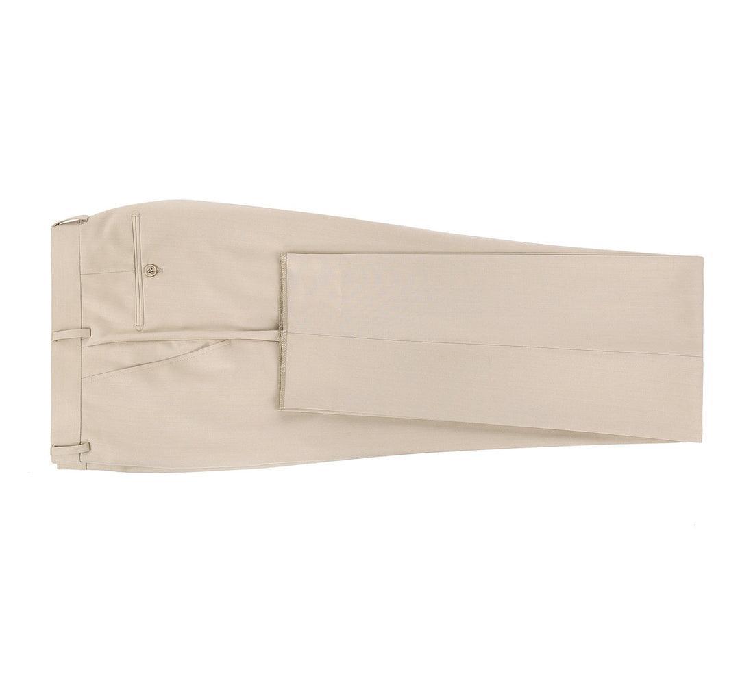 Beige Flat Front Pants - Upscale Men's Fashion