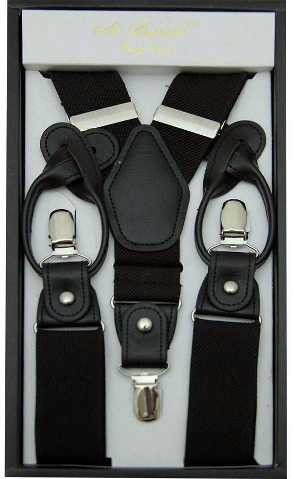 Black Convertible Suspender Clip & Button - Upscale Men's Fashion