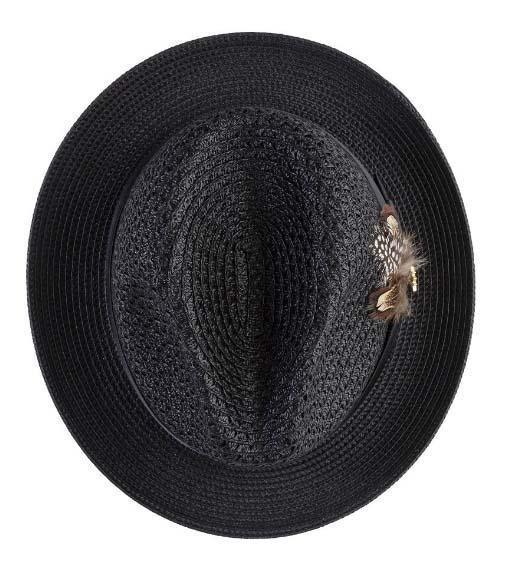 Black Fedora Braided Straw Hat - Upscale Men's Fashion