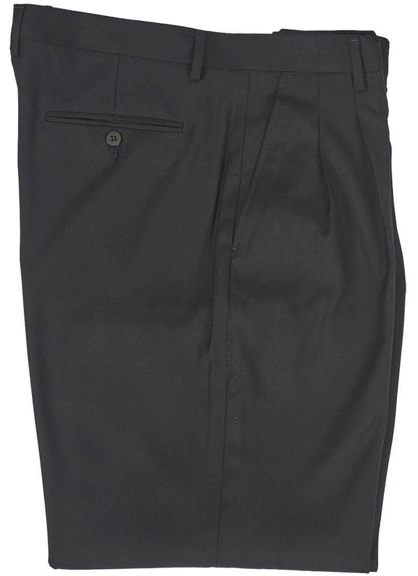 Black Peated Wide Fit Pants - Upscale Men's Fashion