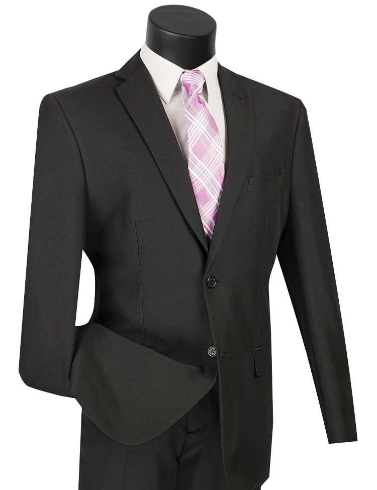 Black Regular Fit 2 Piece Suit - Upscale Men's Fashion