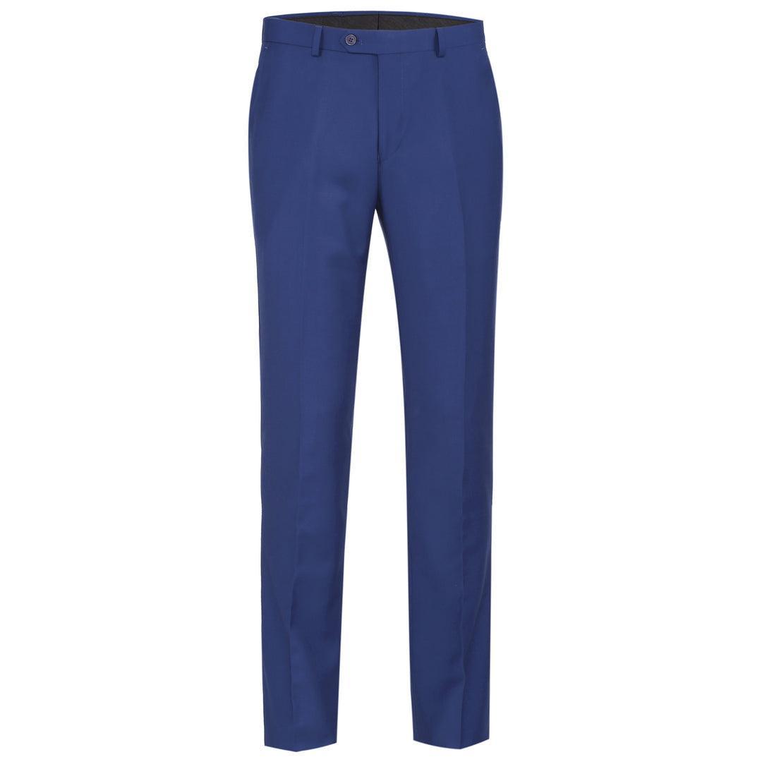 Blue Flat Front Pants - Upscale Men's Fashion