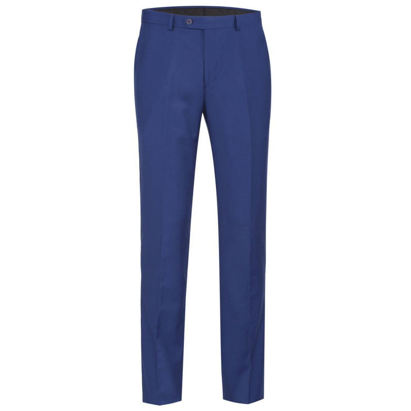 Blue Flat Front Pants - Upscale Men's Fashion