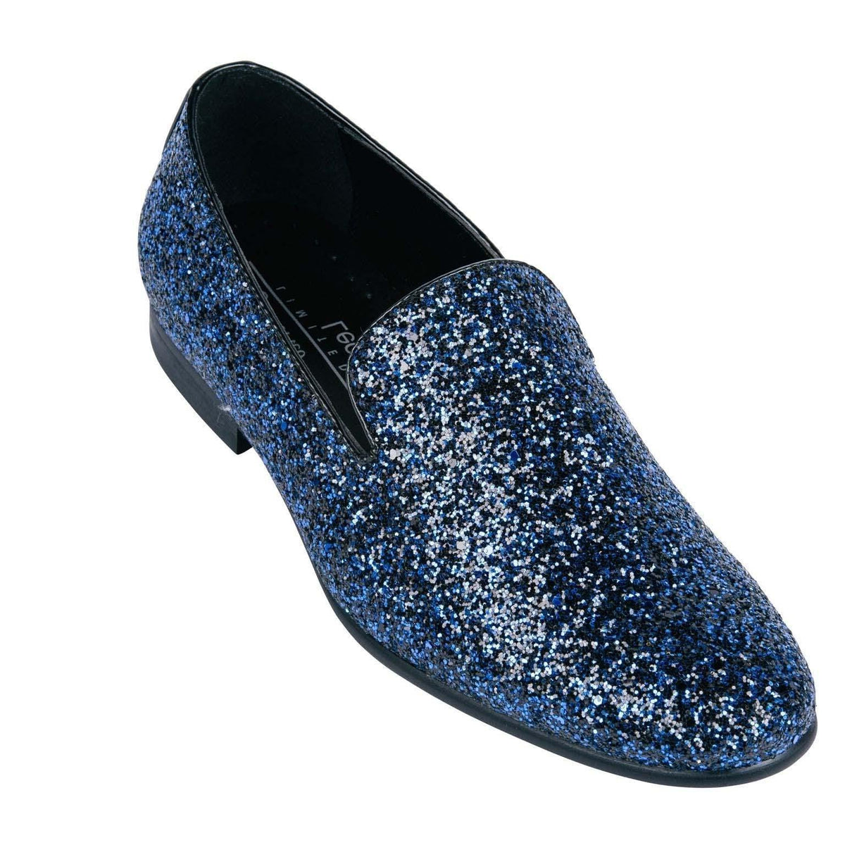 Blue Sparkle Slip On Men's Shoes Blue Sparkle Slip On Men's Shoes