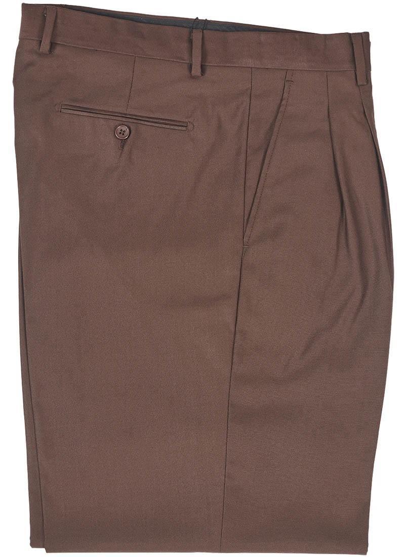 Brown Peated Wide Fit Pants - Upscale Men's Fashion