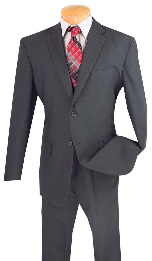 Charcoal Regular Fit 2 Piece Suit - Upscale Men's Fashion