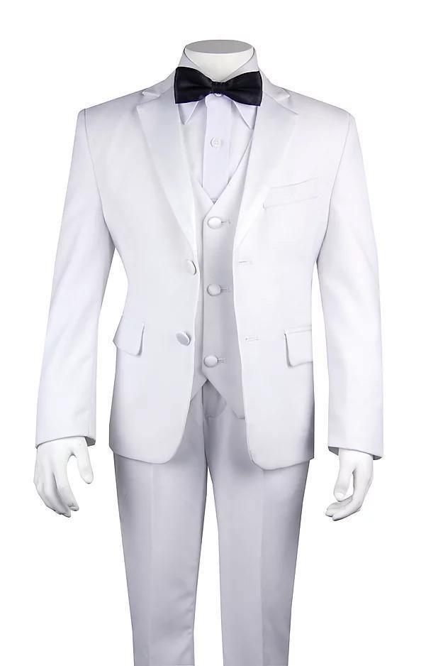 Classic White 5 Piece Boy's Tuxedo - Upscale Men's Fashion