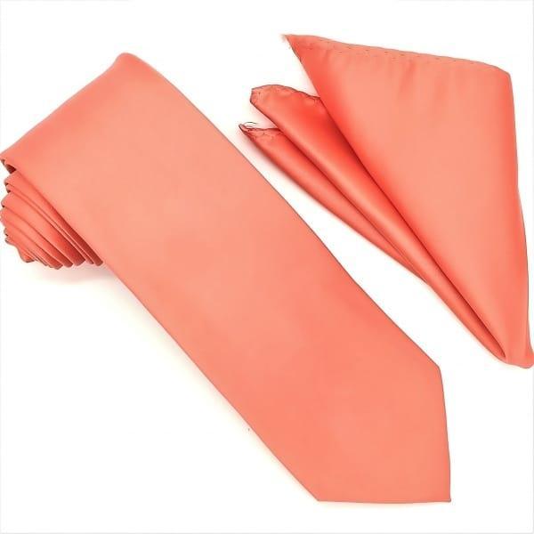 Coral Tie and Hanky Set - Upscale Men's Fashion