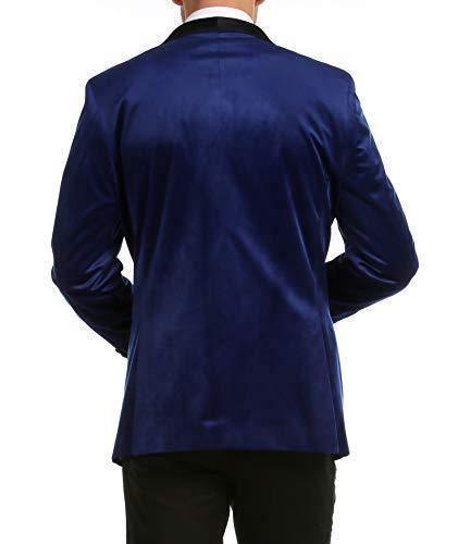 Enzo Collection-Indigo Velvet Slim Fit Shawl Lapel Tuxedo Men's Blazer - Upscale Men's Fashion