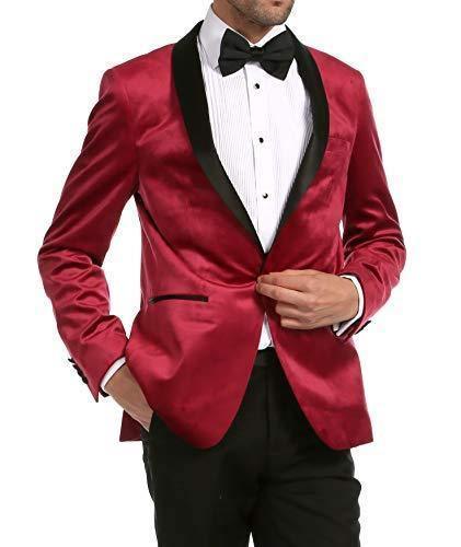 Enzo Collection-Maroon Velvet Slim Fit Shawl Lapel Tuxedo Men's Blazer - Upscale Men's Fashion