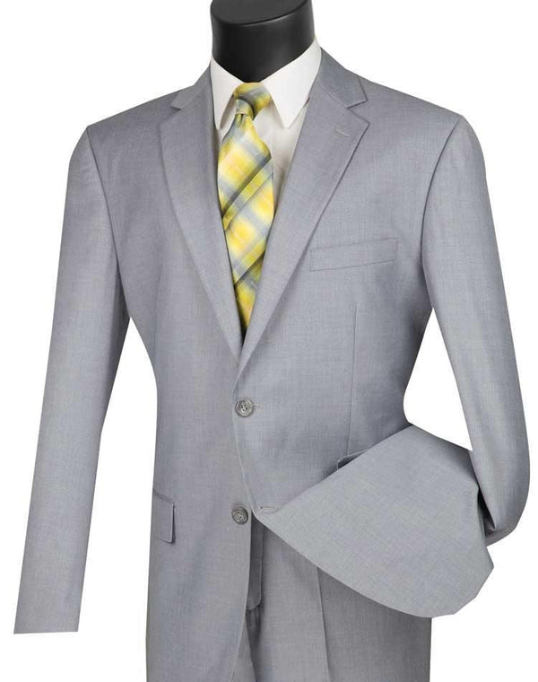 Executive 2 Piece Regular Fit Suit Color Light Gray - Upscale Men's Fashion