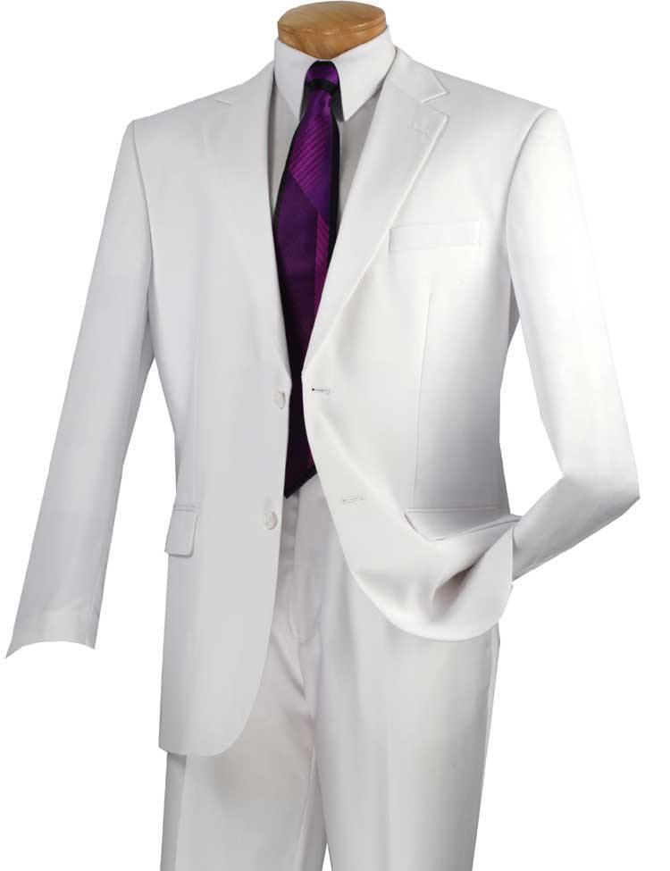 Executive 2 Piece Regular Fit Suit Color White - Upscale Men's Fashion