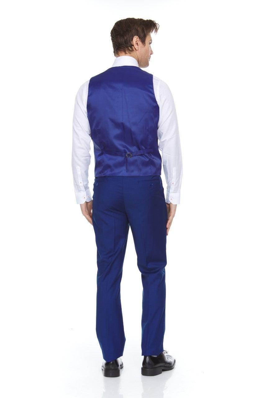 Ferera Collection-Men's 3 Piece Modern Fit Suit Color French Blue - Upscale Men's Fashion