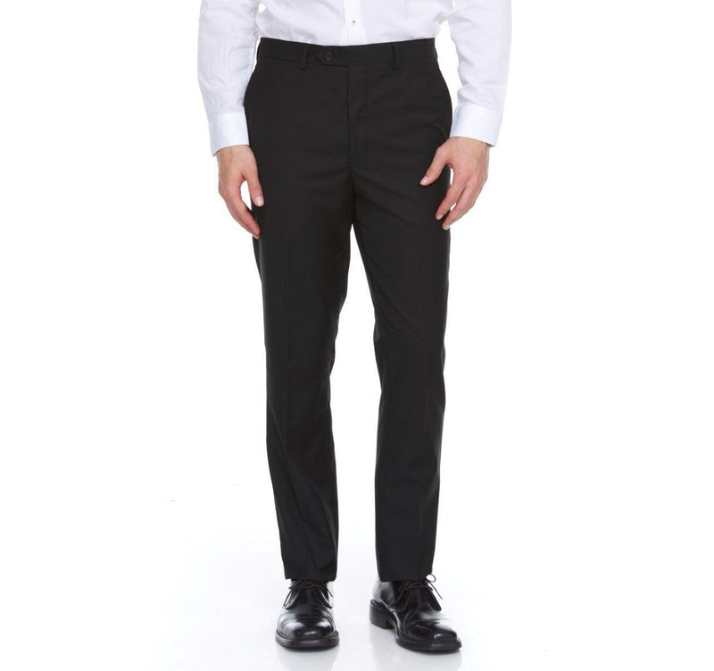 Ferera Collection-Men's 3 Piece Modern Fit Suit Solid Black - Upscale Men's Fashion
