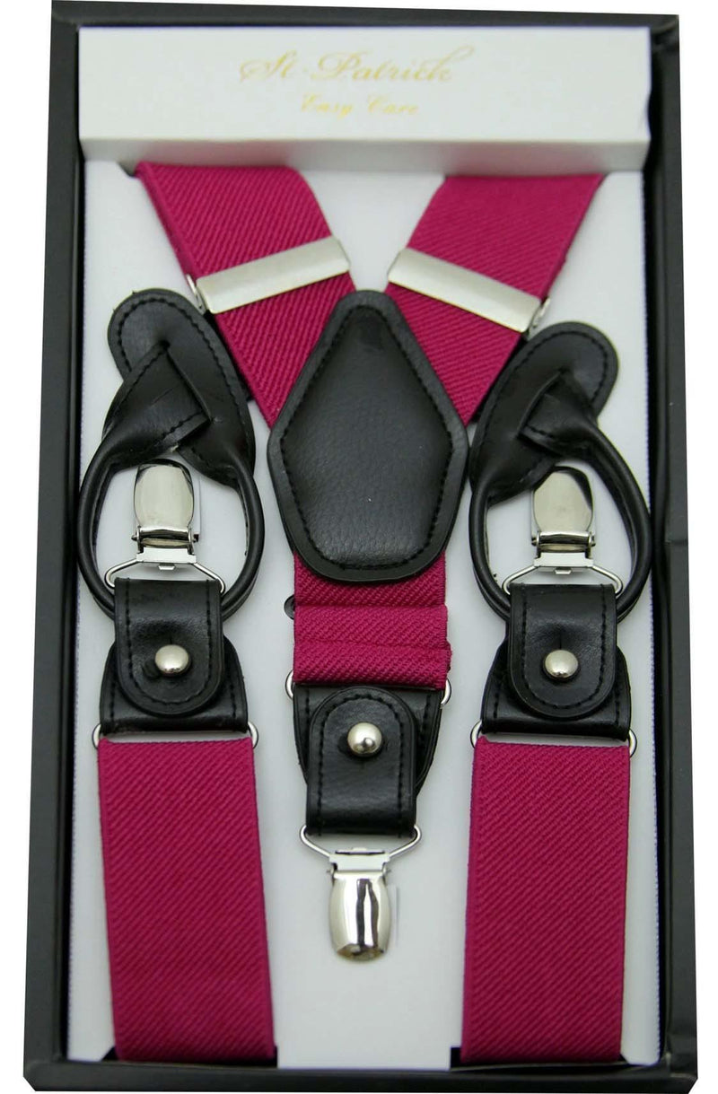 Fuchsia Convertible Suspender Clip & Button - Upscale Men's Fashion