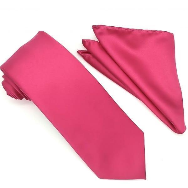 Fuchsia Tie and Hanky Set - Upscale Men's Fashion