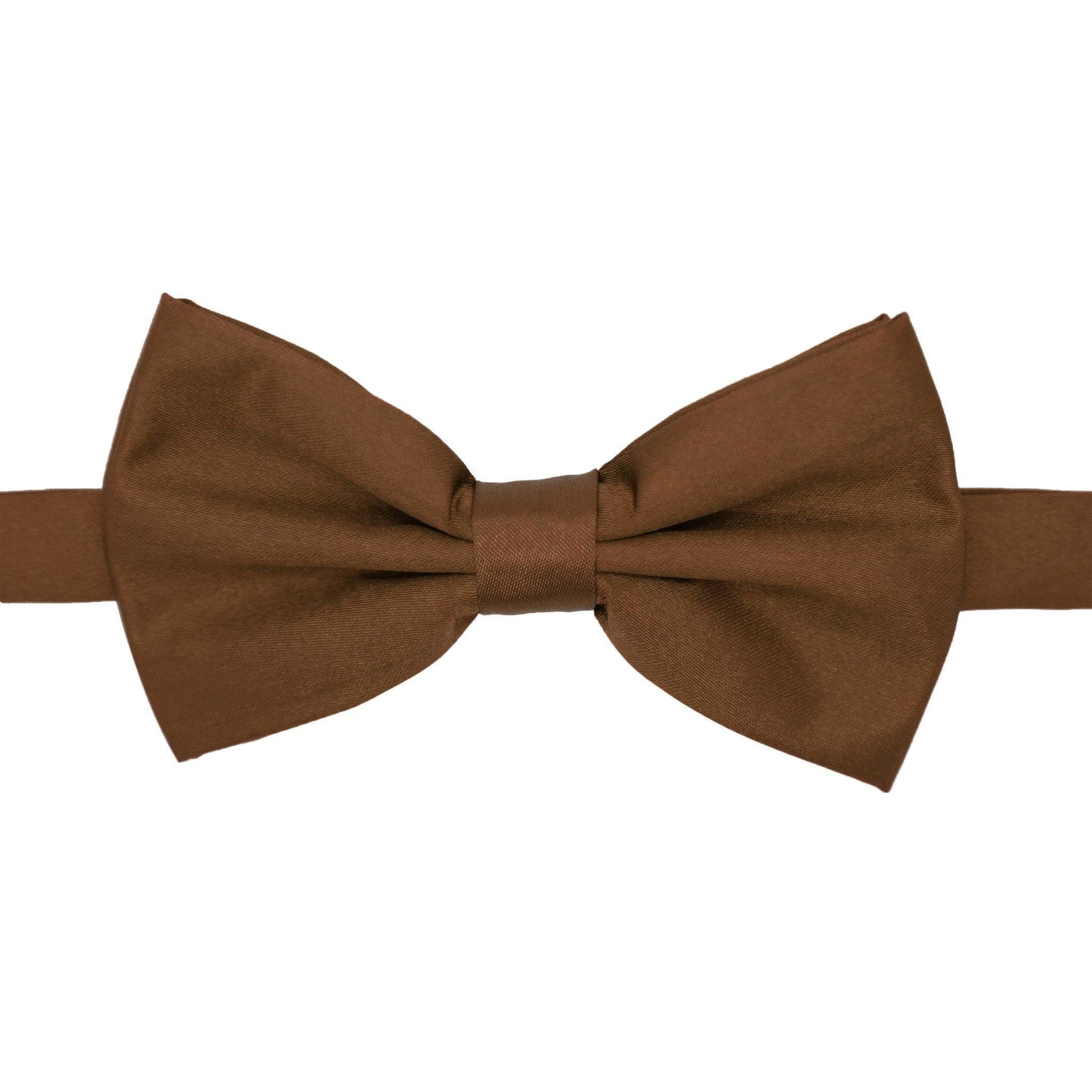 Gia Brown Satin Adjustable Bowtie - Upscale Men's Fashion