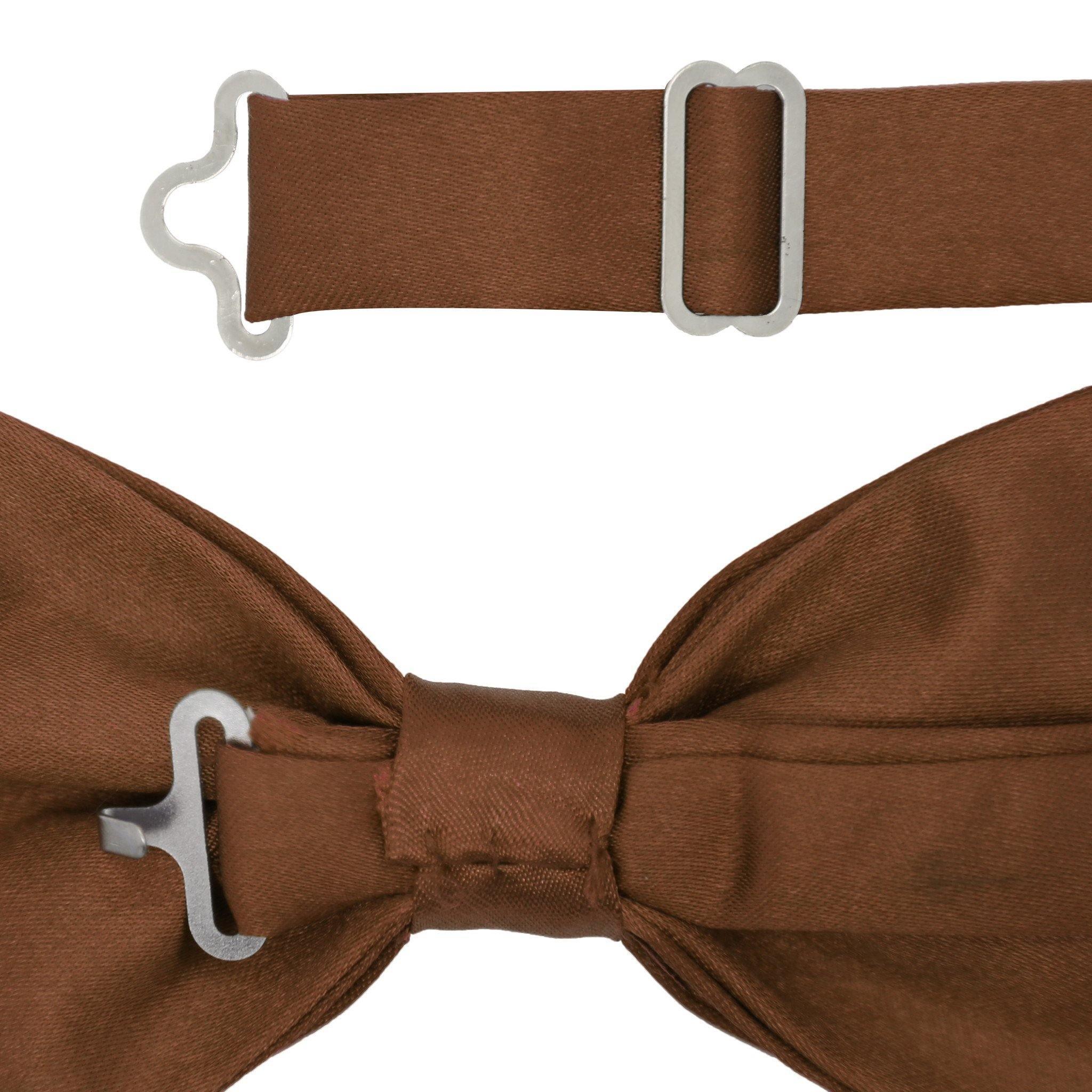 Gia Brown Satin Adjustable Bowtie - Upscale Men's Fashion