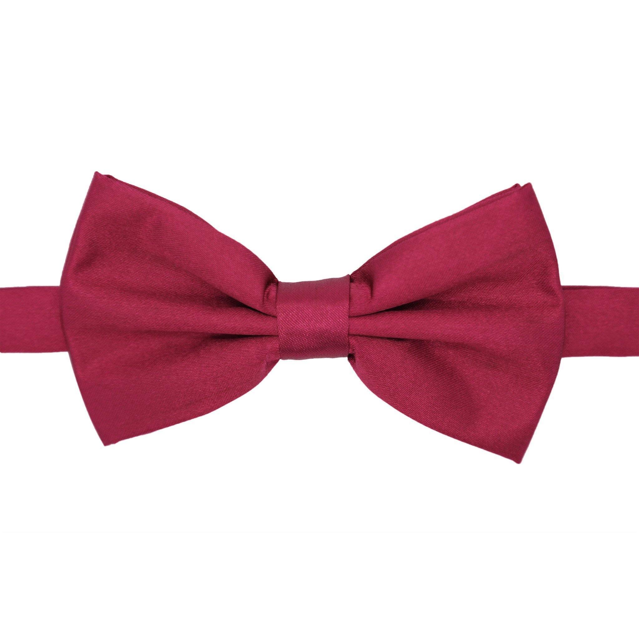 Gia Burgundy Satin Adjustable Bowtie - Upscale Men's Fashion