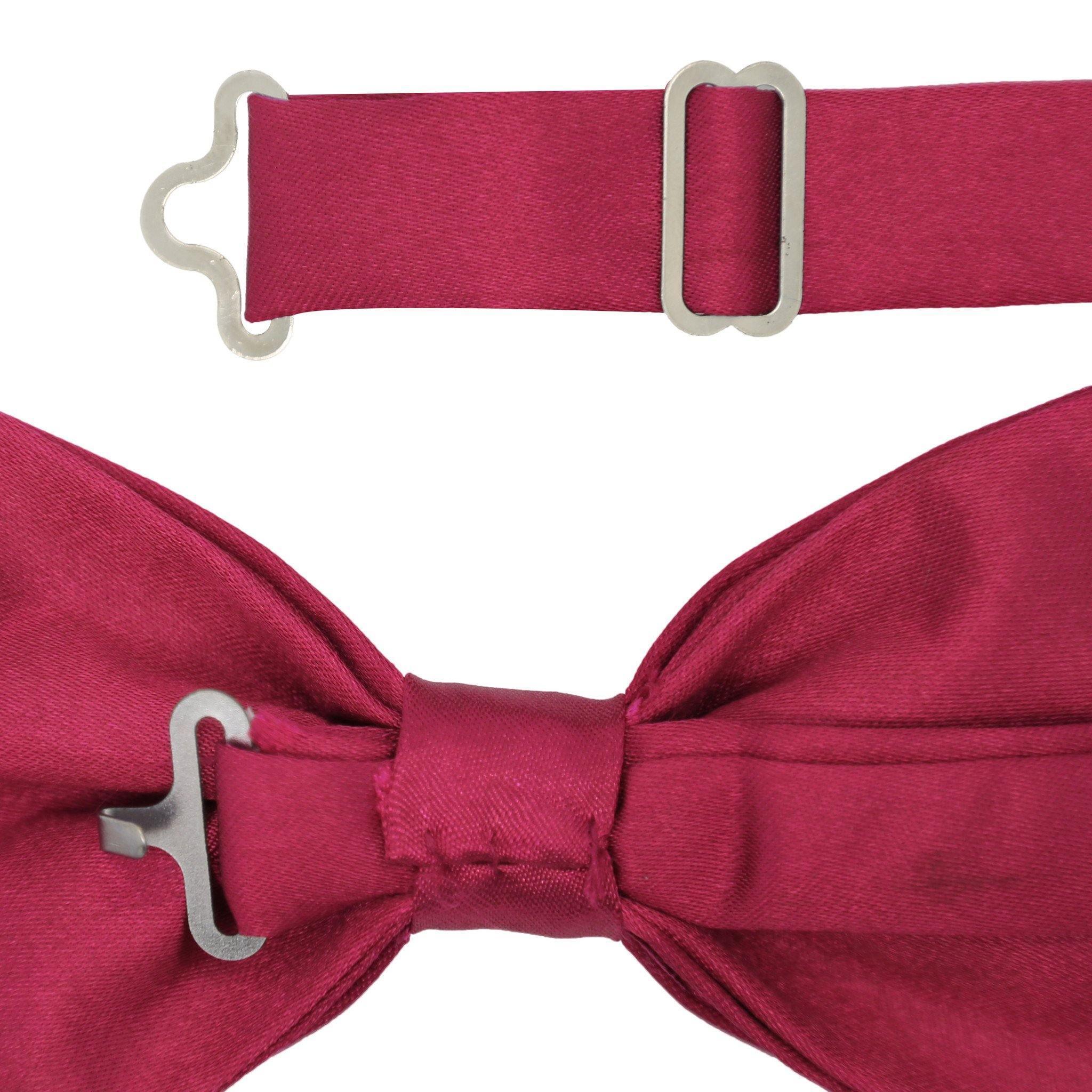 Gia Burgundy Satin Adjustable Bowtie - Upscale Men's Fashion