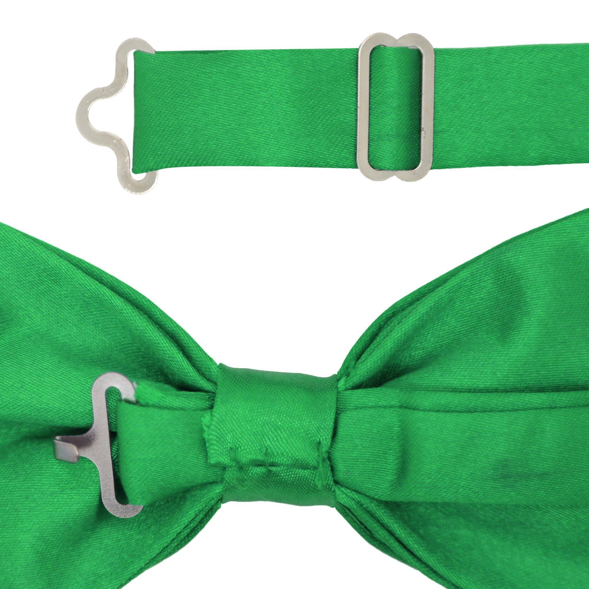 Gia Green Satin Adjustable Bowtie - Upscale Men's Fashion