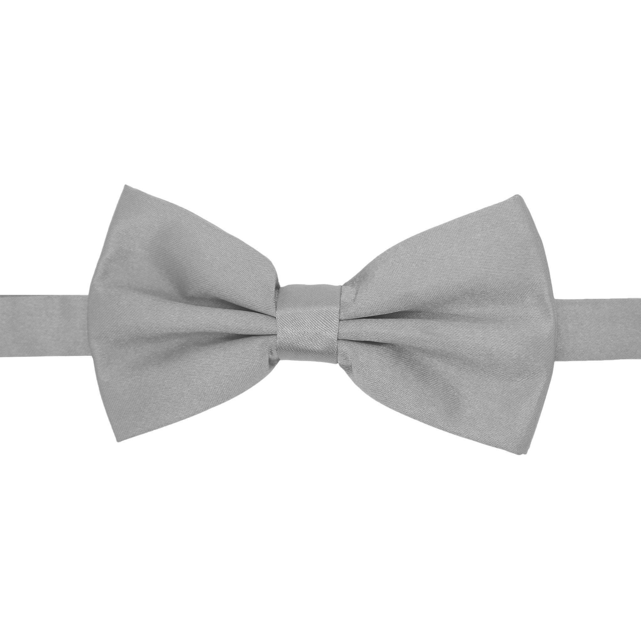 Gia Grey Satin Adjustable Bowtie - Upscale Men's Fashion