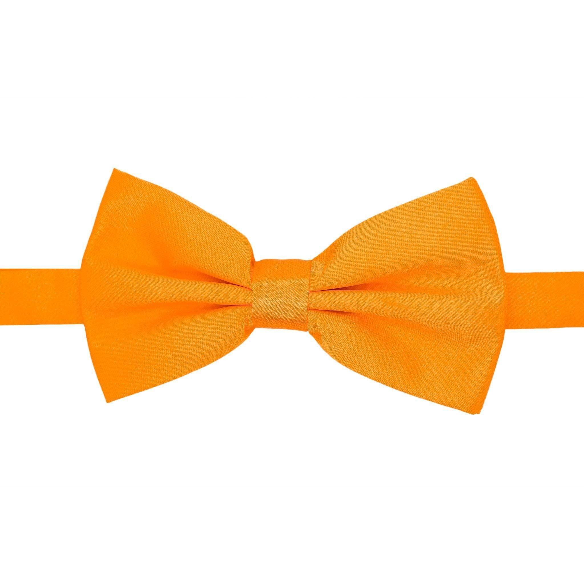 Gia Orange Satin Adjustable Bowtie - Upscale Men's Fashion