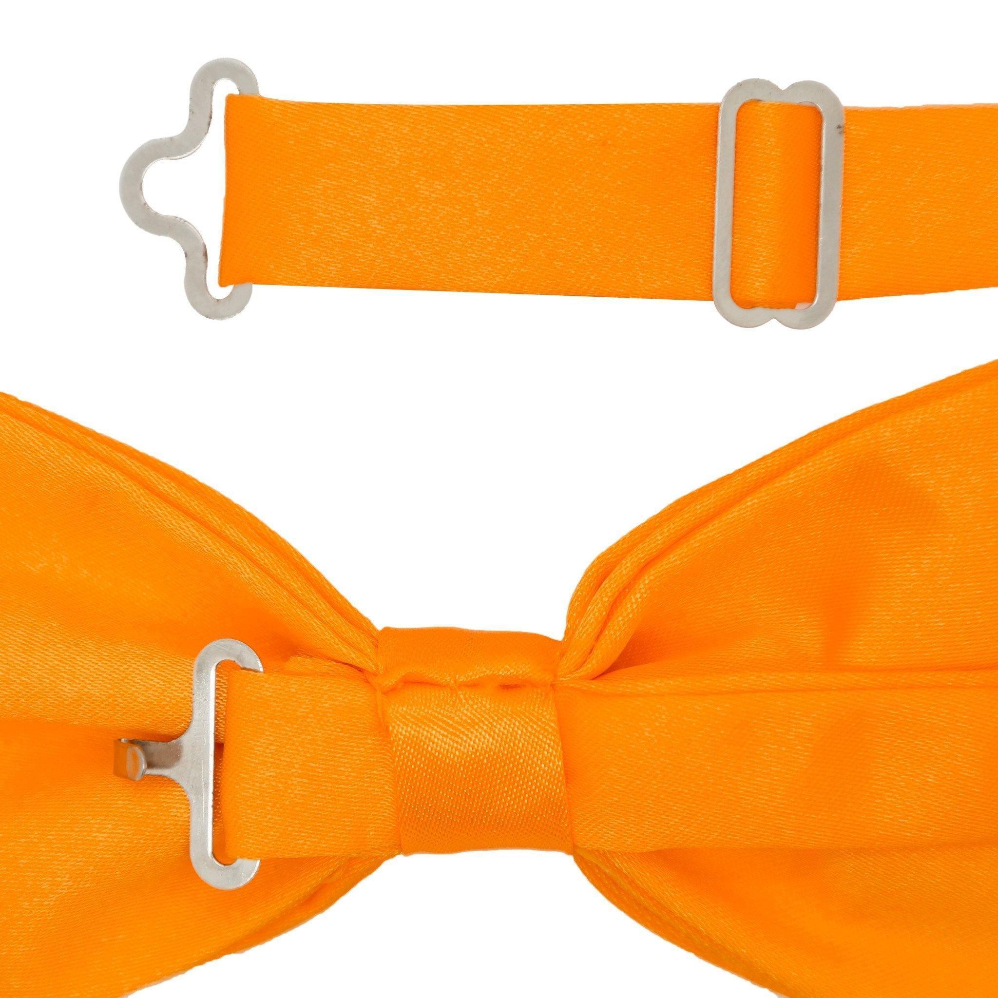 Gia Orange Satin Adjustable Bowtie - Upscale Men's Fashion