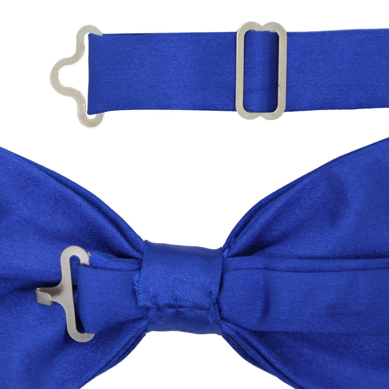 Gia Royal Blue Satin Adjustable Bowtie - Upscale Men's Fashion