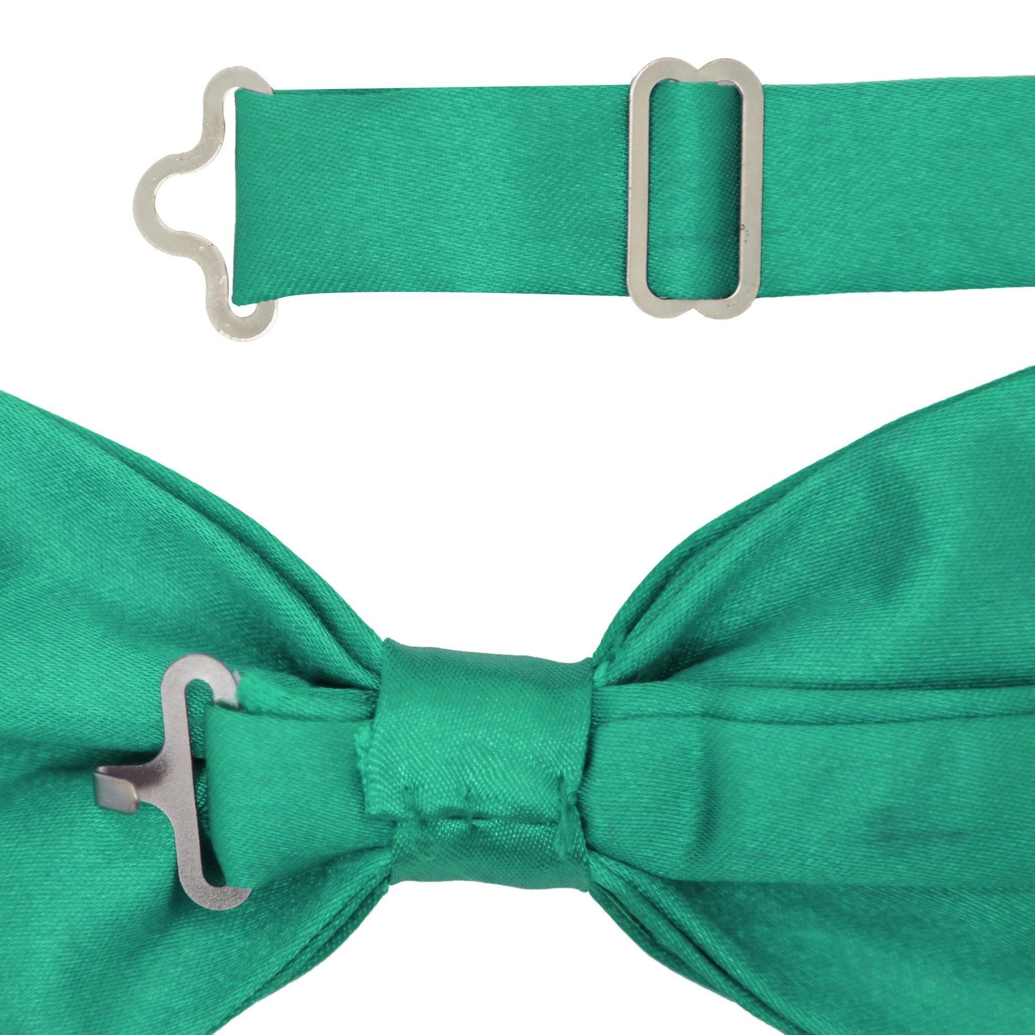 Gia Teal Satin Adjustable Bowtie - Upscale Men's Fashion