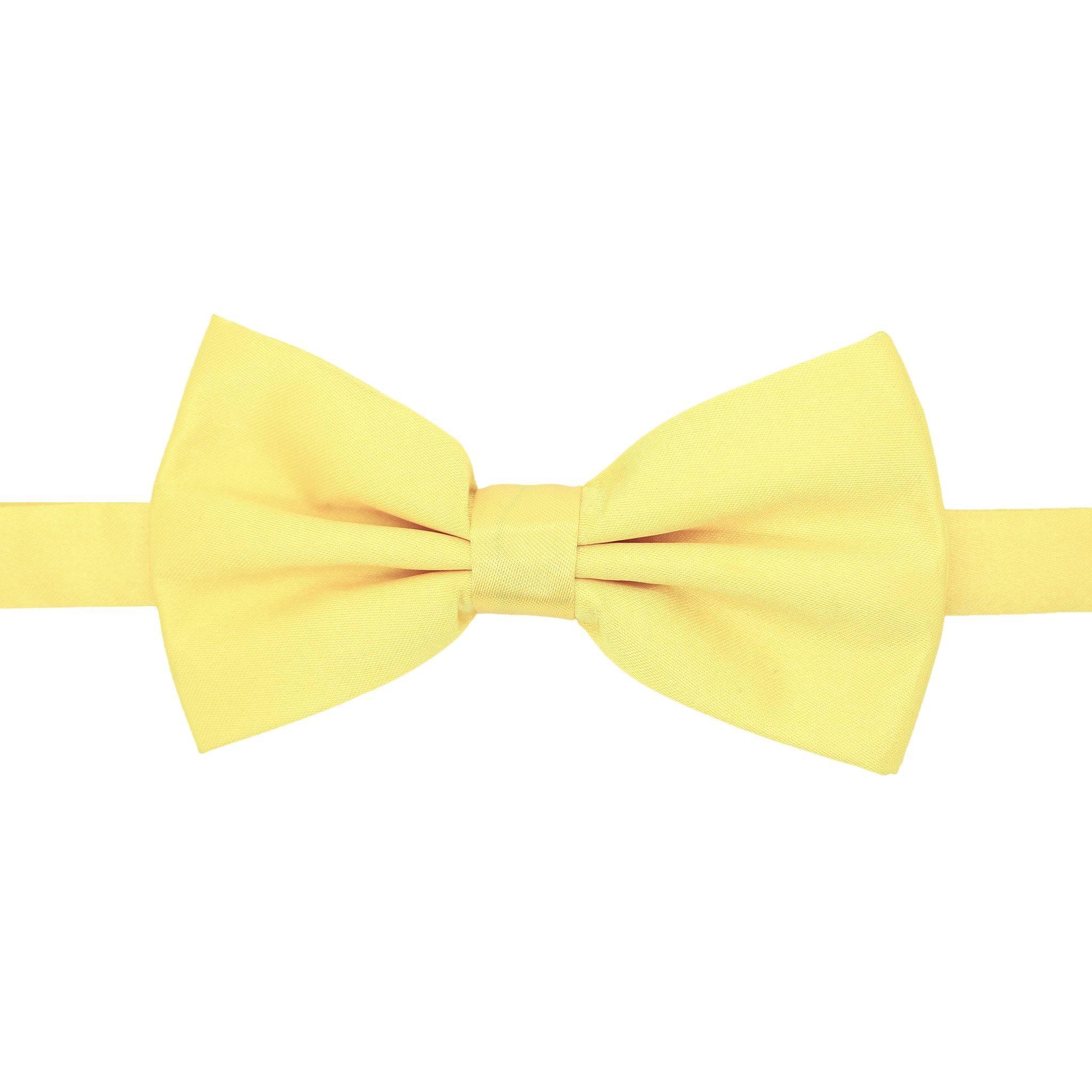 Gia Yellow Satin Adjustable Bowtie - Upscale Men's Fashion