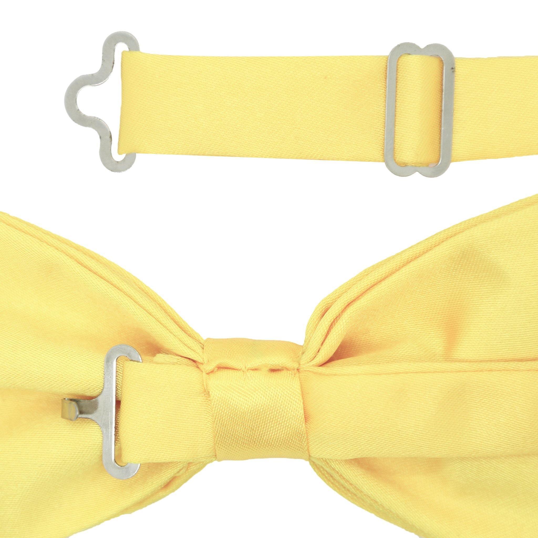 Gia Yellow Satin Adjustable Bowtie - Upscale Men's Fashion