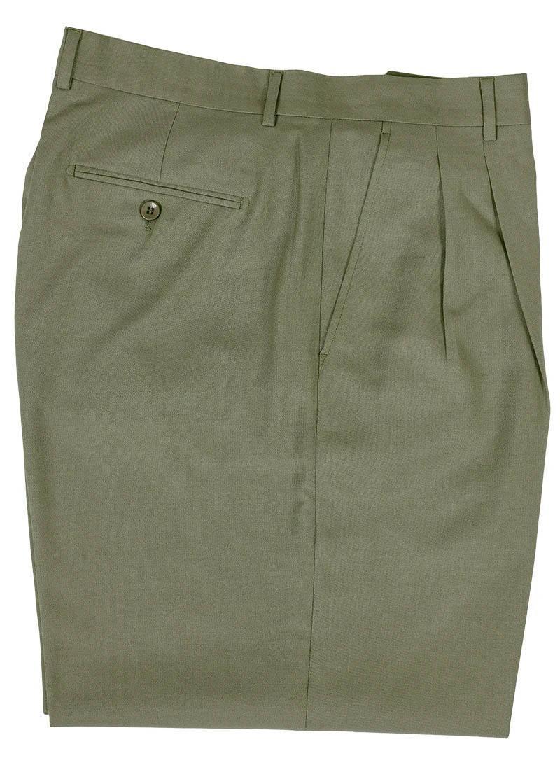 Green Peated Wide Fit Pants - Upscale Men's Fashion