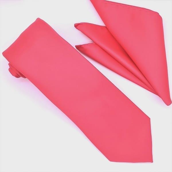 Hot Pink Tie and Hanky Set - Upscale Men's Fashion