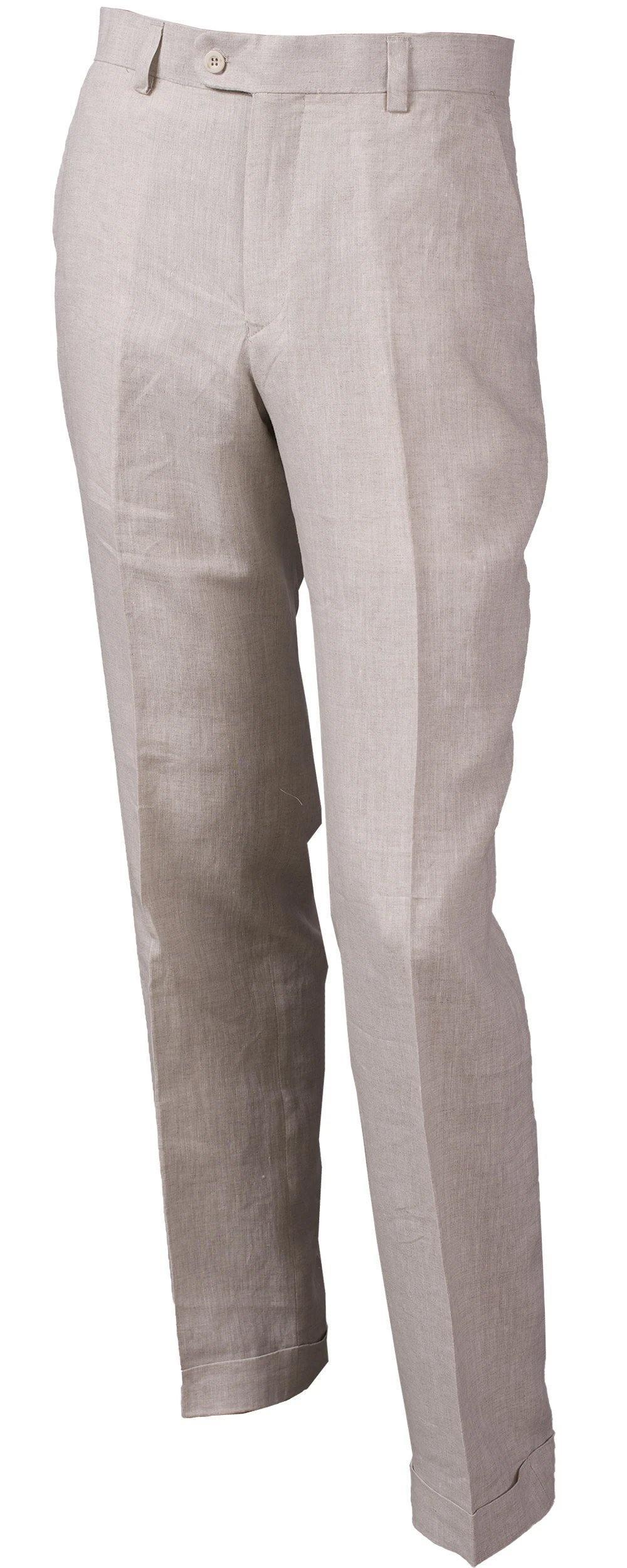 INSERCH MEN'S LINEN FLAT FRONT PANTS - Upscale Men's Fashion