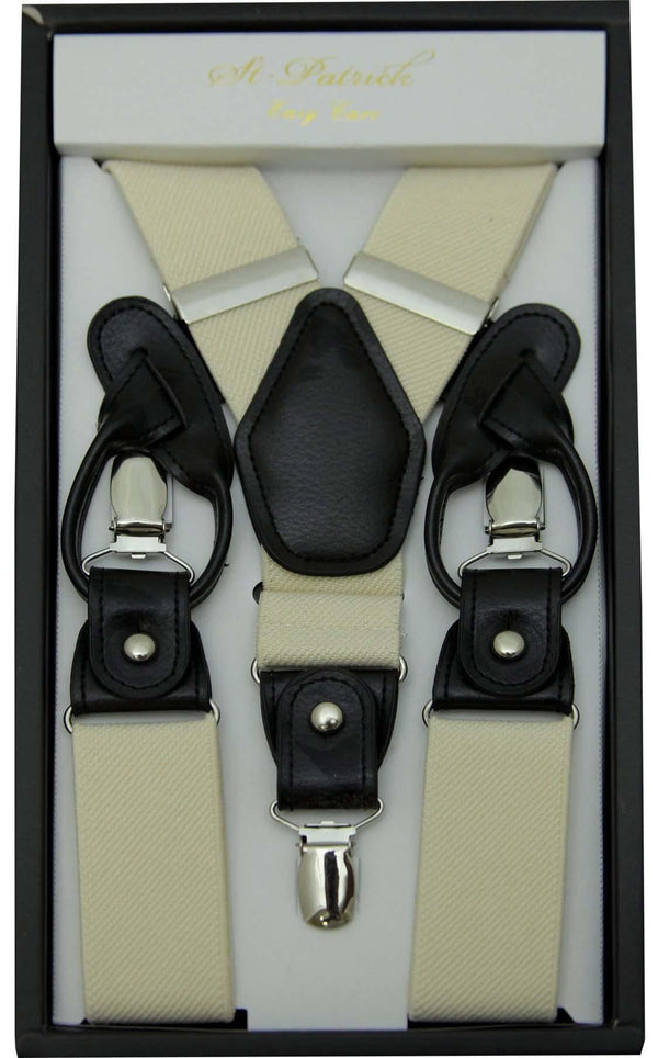 Ivory Convertible Suspender Clip & Button - Upscale Men's Fashion