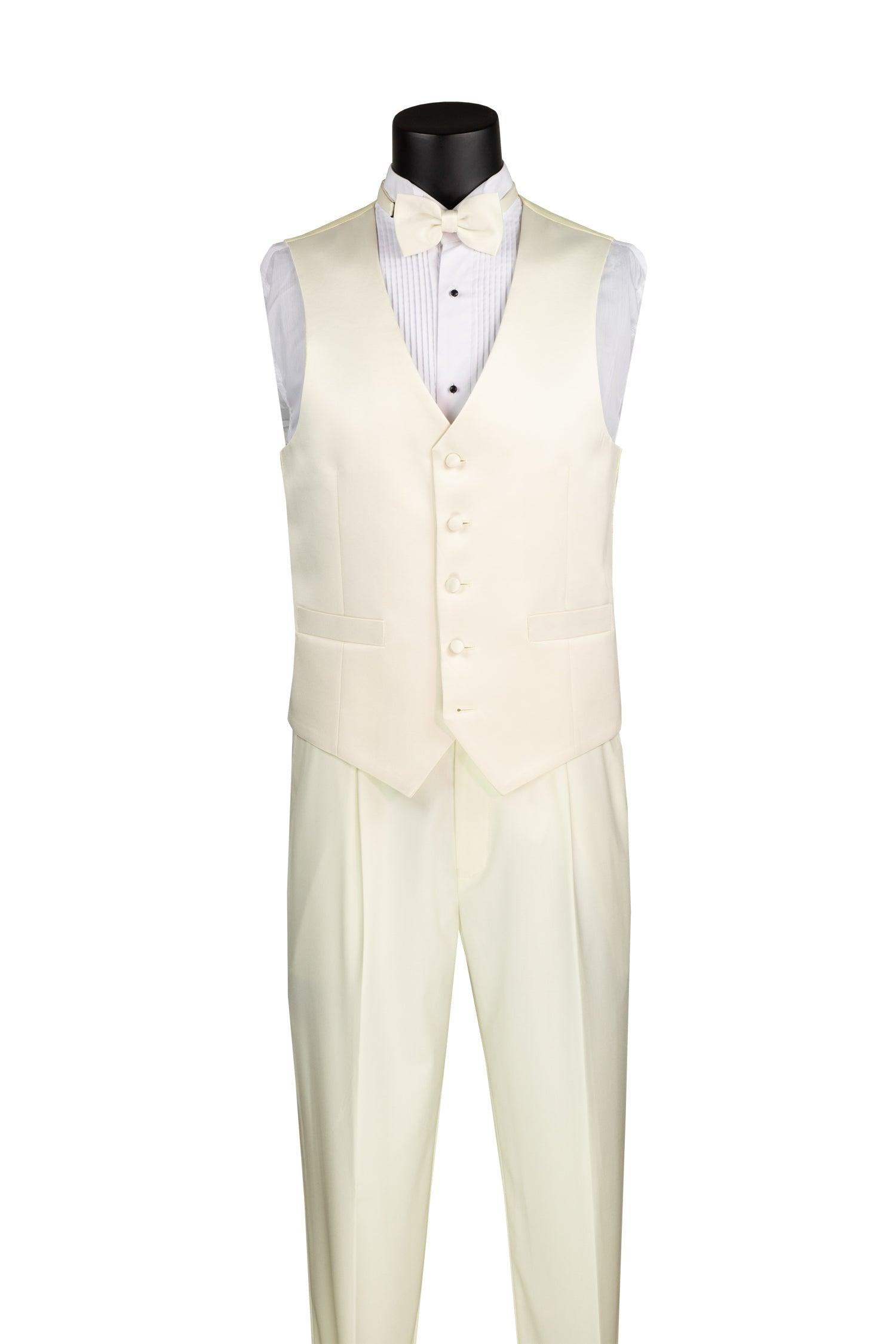 Ivory Regular Fit 3 Piece Tuxedo - Upscale Men's Fashion