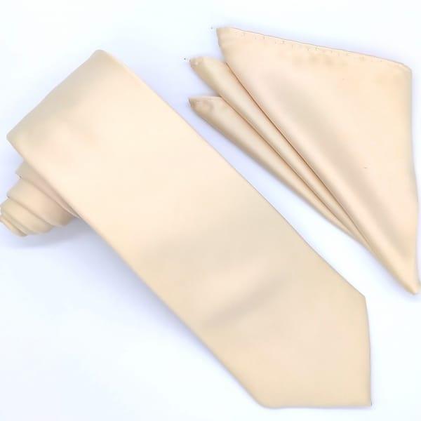 Ivory Tie and Hanky Set - Upscale Men's Fashion
