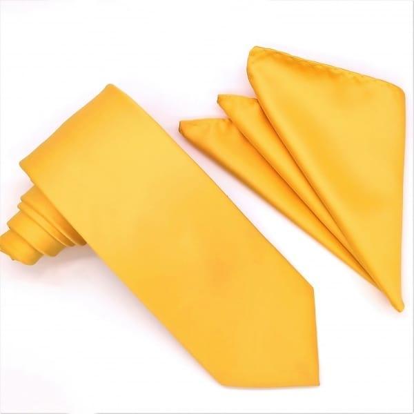 Light Gold Tie and Hanky Set - Upscale Men's Fashion