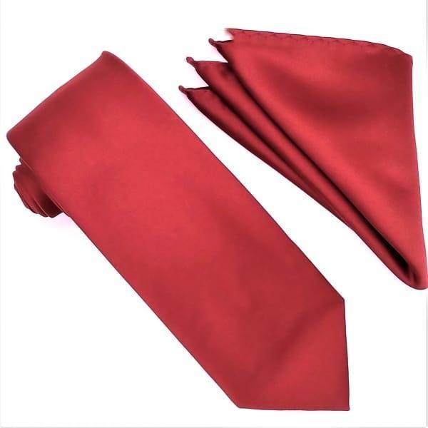 Medium Red Tie and Hanky Set - Upscale Men's Fashion