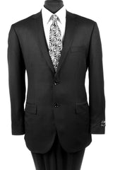 Men's 2-PC Wool Suit Regular Fit-Black - Upscale Men's Fashion