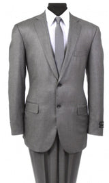 Men's 2-PC Wool Suit Regular Fit-Grey - Upscale Men's Fashion