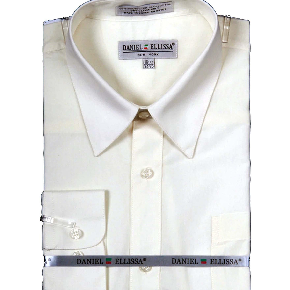 Men's Basic Dress Shirt with Convertible Cuff -Color Ivory, 2X-Large (Neck 18-18 Sleeves 36/37) Men's Basic Dress Shirt with Convertible Cuff -Color Ivory, 2X-Large (Neck 18-18 Sleeves 36/37)