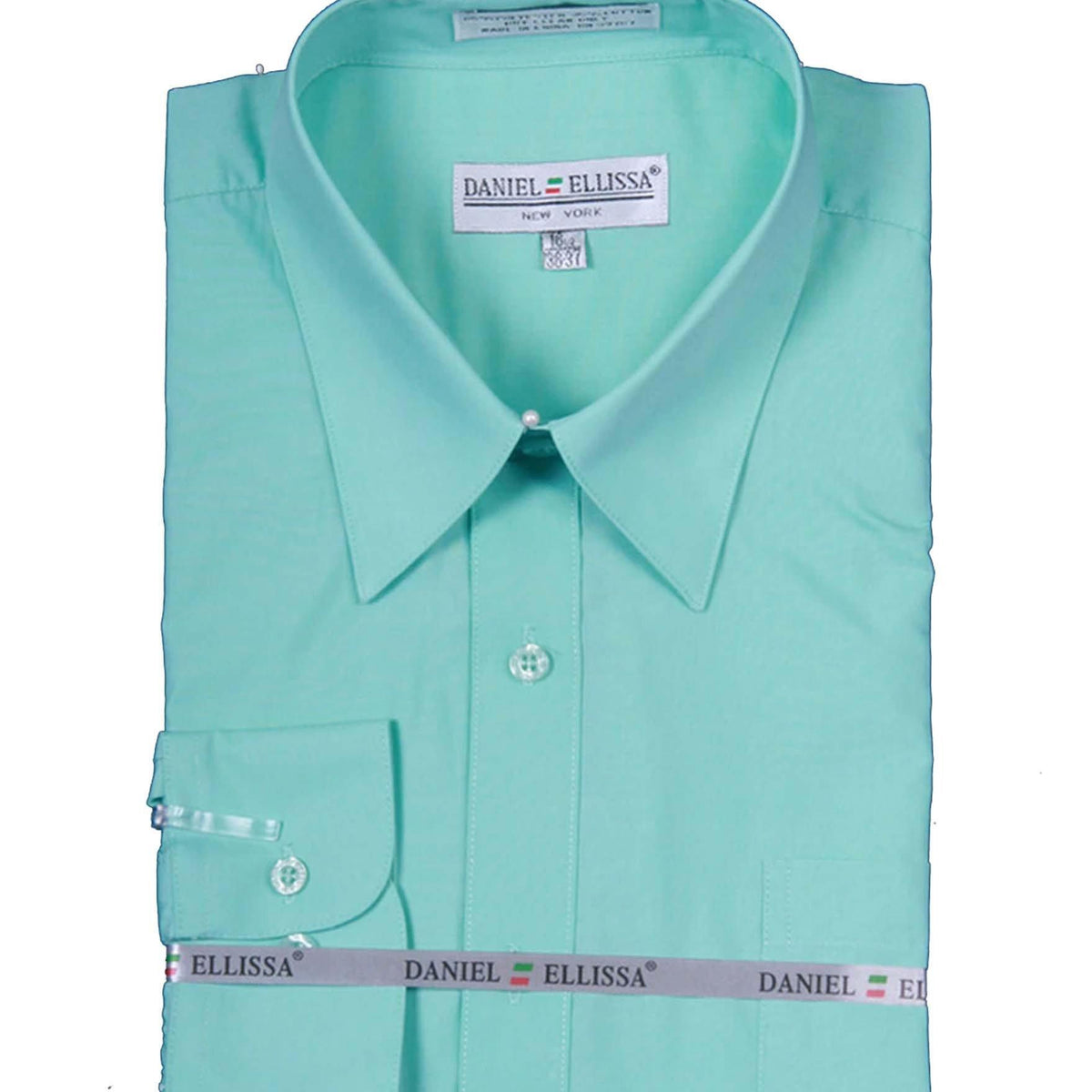 convertible cuff dress shirt Men's Basic Dress Shirt with Convertible Cuff -Color Mint