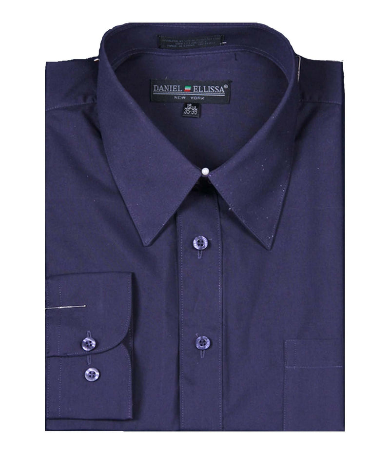 Men's Basic Dress Shirt with Convertible Cuff -Color Plum - Upscale Men's Fashion