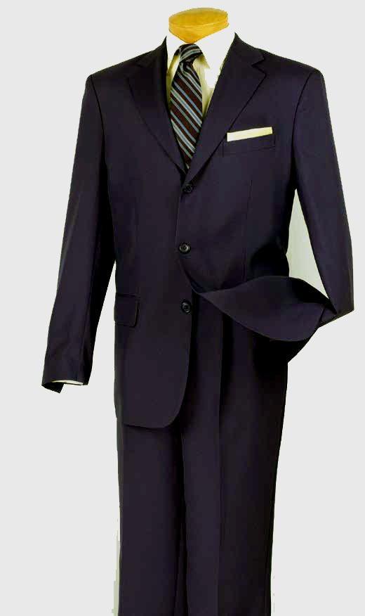 Men's Basic Two Piece, 3 buttons Suit Color Black - Upscale Men's Fashion