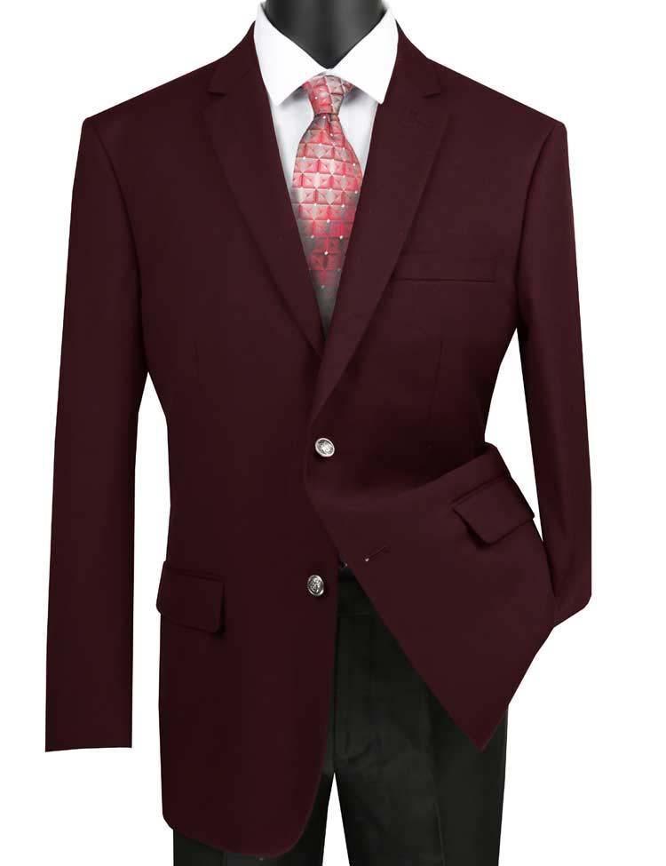 Men's Blazer Regular Fit Color Burgundy - Upscale Men's Fashion