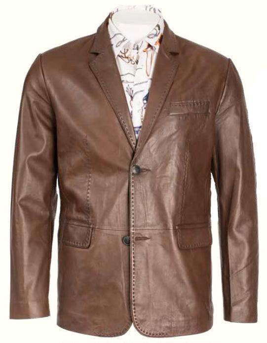 Men's Brown Leather Blazer by InSerch - Upscale Men's Fashion