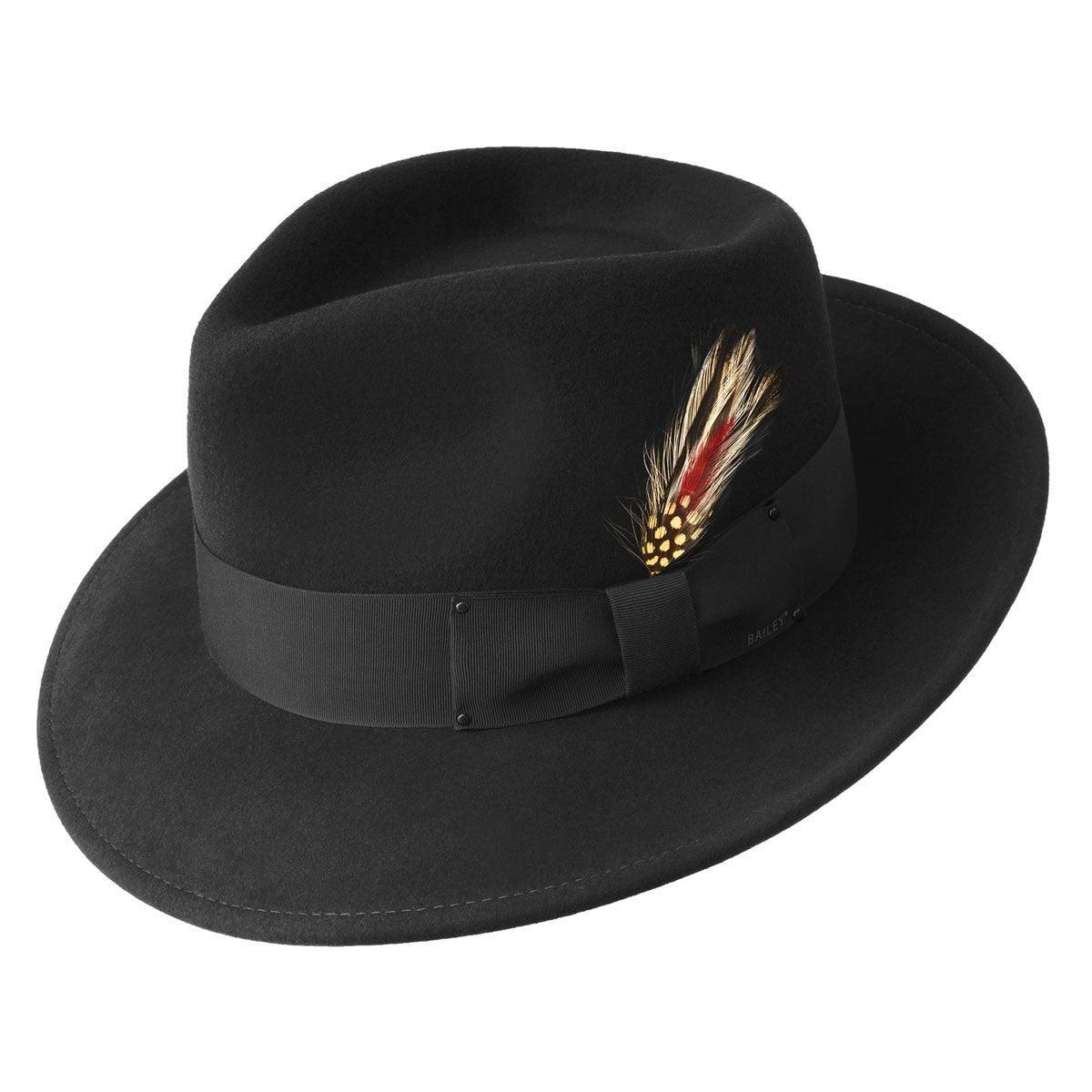 Men's Fedora Hat by Bailey of Hollywood Color Black - Upscale Men's Fashion