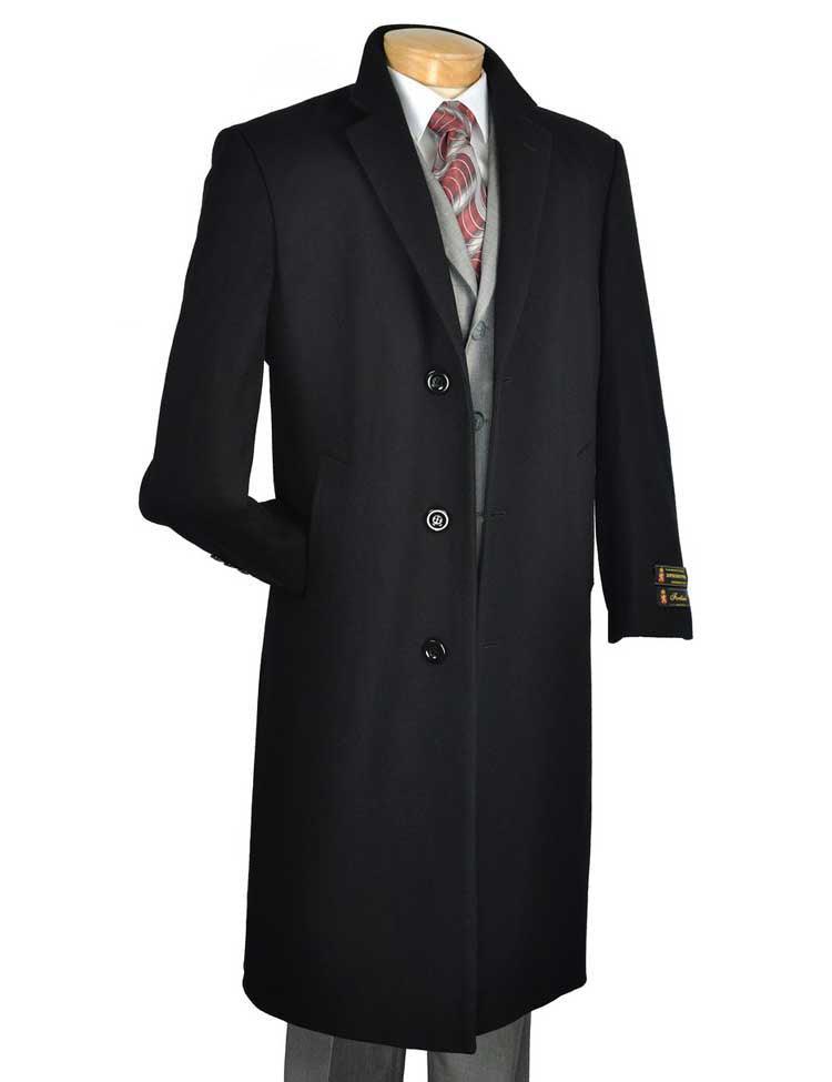 Men’s Full Length Topcoat in Black - Upscale Men's Fashion